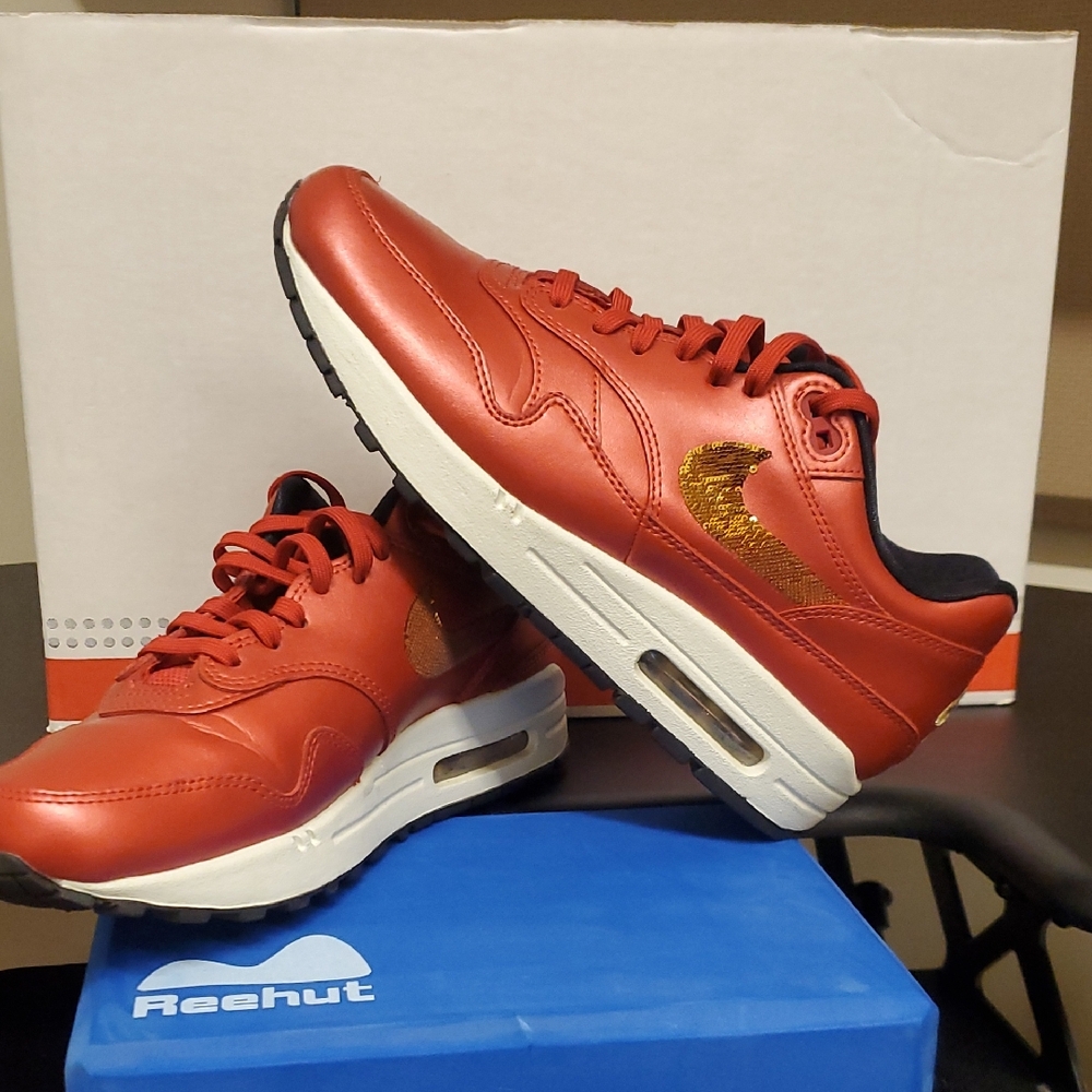 Nike Red and Gold Women's Sneakers